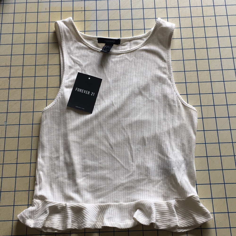 Knit white crop top